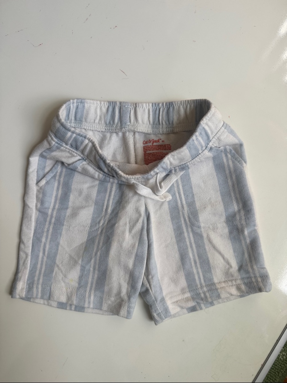 Cat & Jack White and Light Blue Striped Bike Shorts